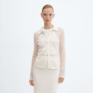 Mango Cream Lace Blouse